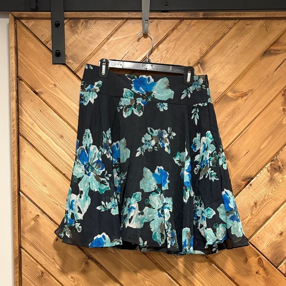 Ann Taylor Navy Floral Women's Skirt Size 4 - Picture 1 of 5